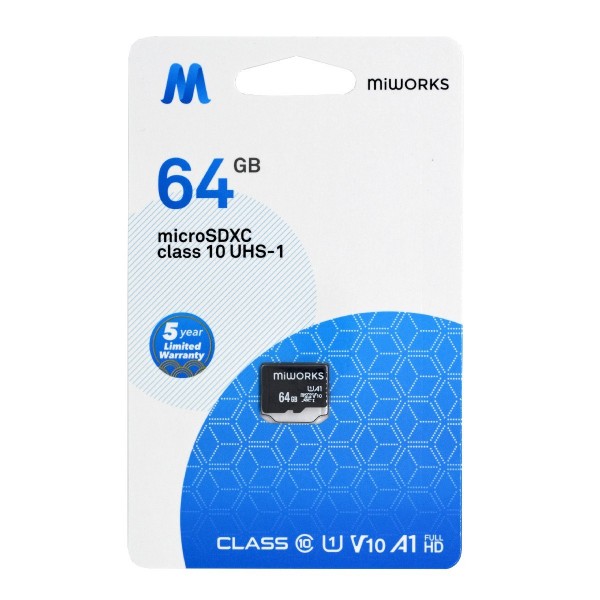 MiWorks MicroSDHC 64GB Class 10 UHS-I U1 Κάρτα Μνήμης 